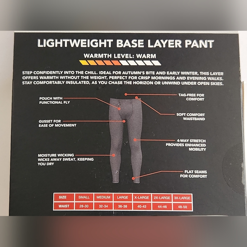 Wrangler Black Lightweight Base Layer Pant - Picture 3 of 3